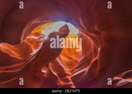 Fantastischer Blick auf Antelope Canyon Arizona United States. Stockfoto
