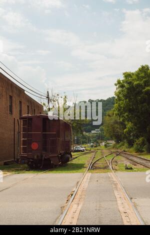 Bryson City, North Carolina ist ein wunderschönes Touristenziel in der Nähe des Great Smoky Mountain Park im amerikanischen Süden. Stockfoto