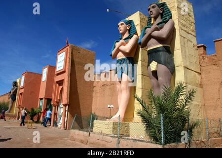 Atlas Film Studios in Quarzazate, Marokko. Berühmt für seine Verwendung als Set in vielen Filmen wie Lawrence von Arabien, Gladiator, Kundun und Alexander. Stockfoto