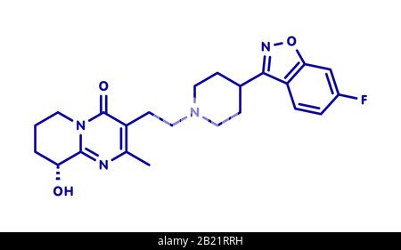 Paliperidon antipsychotische Wirkstoffmoleküle, Abbildung Stockfoto
