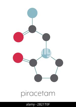Piracetam nootropes Wirkstoffmolekül, Abbildung Stockfoto