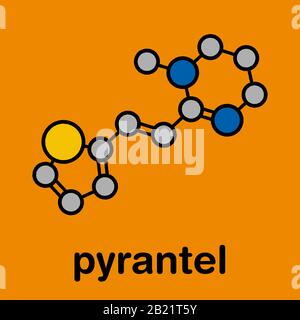 Pyrantel Antinematodal Drug Molecule, Illustration Stockfoto