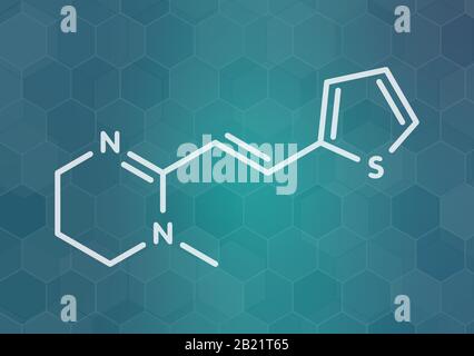 Pyrantel Antinematodal Drug Molecule, Illustration Stockfoto