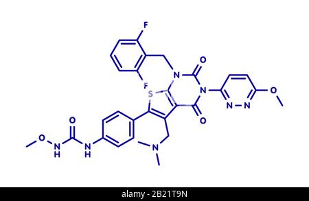 Relugolix Drug Molecule, Illustration Stockfoto