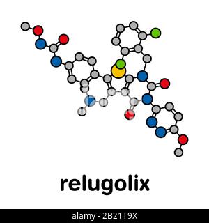 Relugolix Drug Molecule, Illustration Stockfoto