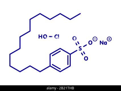 Antiseptisches Natriumoxychlorosen-Molekül, Abbildung Stockfoto