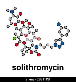 Solithromycin-Antibiotika-Wirkstoff-Molekül, Abbildung Stockfoto