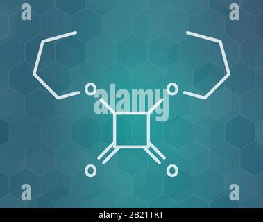 Squarinsäure Dibutylester Drug Molecule, Abbildung Stockfoto