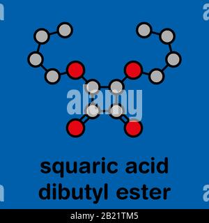 Squarinsäure Dibutylester Drug Molecule, Abbildung Stockfoto