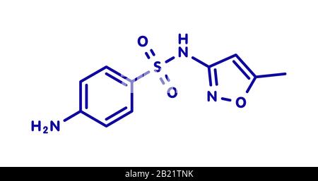 Sulfamethoxazol-Antibiotika-Wirkstoff-Molekül, Abbildung Stockfoto