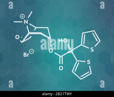 Tiotropium bromid COPD-Medikamentenmolekül, Abbildung Stockfoto