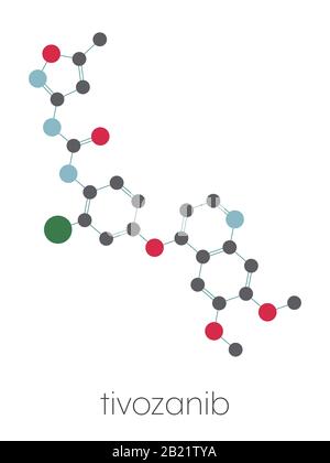 Tivozanib Krebsmedikamentöse Molekül, Illustration Stockfoto