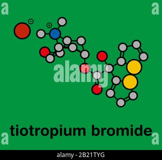 Tiotropium bromid COPD-Medikamentenmolekül, Abbildung Stockfoto