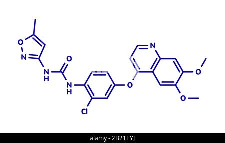 Tivozanib Krebsmedikamentöse Molekül, Illustration Stockfoto
