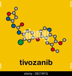 Tivozanib Krebsmedikamentöse Molekül, Illustration Stockfoto