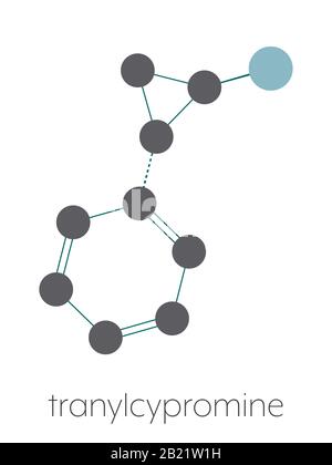 Transylcypromin antidepressiva Drug Molecule, Abbildung Stockfoto