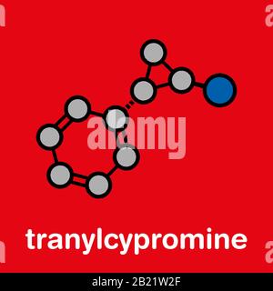 Transylcypromin antidepressiva Drug Molecule, Abbildung Stockfoto