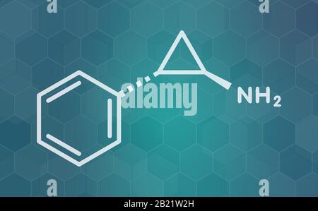 Transylcypromin antidepressiva Drug Molecule, Abbildung Stockfoto