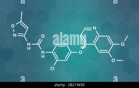 Tivozanib Krebsmedikamentöse Molekül, Illustration Stockfoto