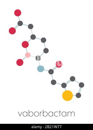 Vaborbactam Drug Molecule, Illustration Stockfoto