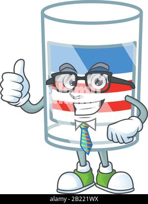 USA Stripes Glas erfolgreicher Geschäftsmann trägt eine Brille Stock Vektor