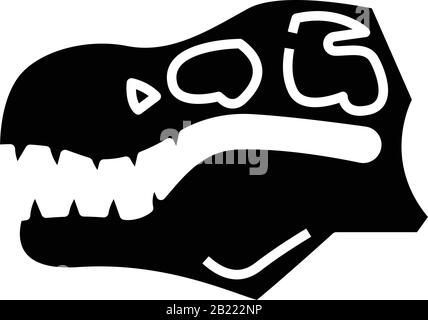 Dinosaurier-Schädel-schwarzes Symbol, Konzeptdarstellung, Vektor-Flachsymbol, Glyph-Zeichen. Stock Vektor