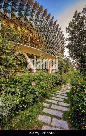 Esplanade Theater an der Bucht, allgemein bekannt als das Durian Building, Singapur Stockfoto