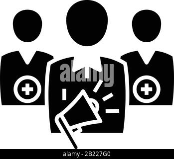 Director Speech Black Icon, Concept Illustration, Vector Flat Symbol, Glyph Sign. Stock Vektor