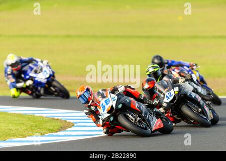 Melbourne, Australien, 29. Februar 2020. Ass68] während der Motul FIM Superbike-Weltmeisterschaft, Phillip Island Circuit, Australien. Credit: Dave Hewison/Alamy Live News Stockfoto