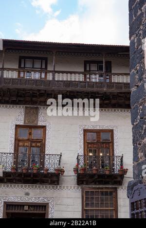 Haus der Balkone (La Casa de los Balcones) in La Orotava, Insel Tenera Stockfoto