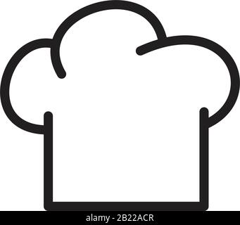 Kochmütze Icon-Vorlage schwarz Farbe editierbar. Das Symbol "Flat Vector Illustration" für das "Chef Hut"-Symbol für Grafik- und Webdesign. Stock Vektor
