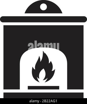 Weihnachten Kamin Symbol Vorlage schwarz Farbe editierbar. Weihnachtskamin Symbol Symbol Flat Vector Illustration für Grafik und Web-Design. Stock Vektor