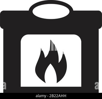 Weihnachten Kamin Symbol Vorlage schwarz Farbe editierbar. Weihnachtskamin Symbol Symbol Flat Vector Illustration für Grafik und Web-Design. Stock Vektor