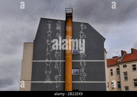 Graffiti, Brandwand, Bundesplatz, Schönberg, Berlin, Deutschland Stockfoto