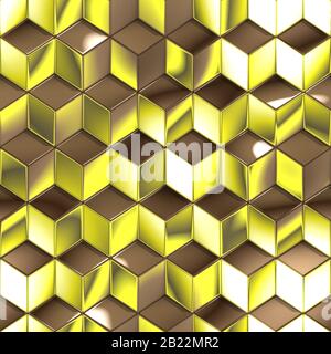 Abstrakter Hintergrund der Metallic-Cubes-Technologie für kreative Aufgaben Stockfoto