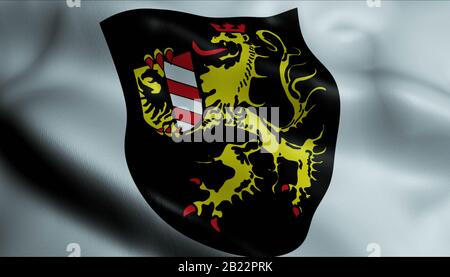 3D-Darstellung einer schwenkenden Flagge von Altdorf bei Nürnberg (Deutschland Land) Stockfoto