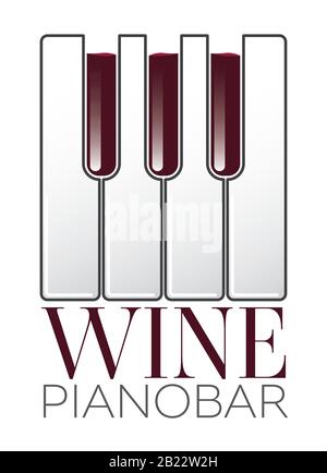 Logo "Wine Piano Bar Concept" Stock Vektor