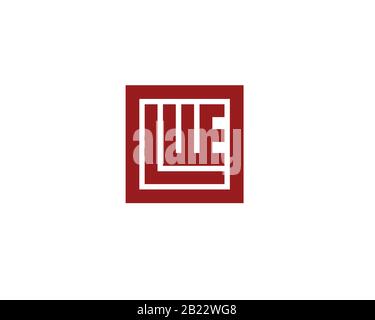 Quadratisches Monogramm Anagramm Lettermark Logo des Buchstabens l w e Stock Vektor