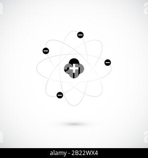 Atom einfach Symbol. Struktur des Atoms. Vektordarstellung Stock Vektor
