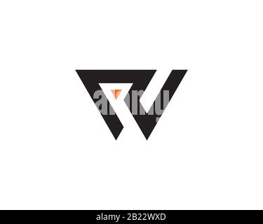 monogramm Anagramm Lettermark Logo des Buchstabens R W U V S Stock Vektor