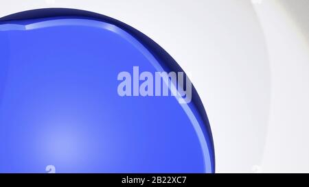 Einfacher blauer, runder Hintergrund. Kreis mit Kopierbereich für Logo innen. Hintergrundtextur des Unternehmens 3d-Darstellung Hellblau leer Stockfoto