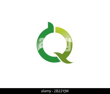 monogramm Anagramm Briefmarke Logo des Buchstabens a d q o Ökologische Umweltfreundlichkeit Stock Vektor