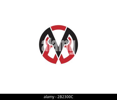 monogramm Anagramm Lettermark Logo des Buchstabens m w o 0 Vogelkopf mit Auge Stock Vektor
