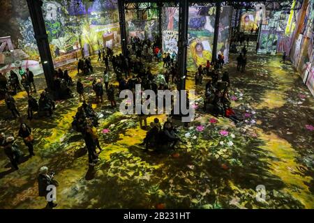 DAS ATELIER DES LUMIERES, PARIS ERSTES DIGITALES KUNSTZENTRUM Stockfoto