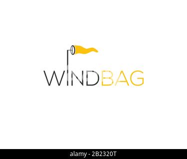 Windbag Aerodome Wortmarke Logo Stock Vektor