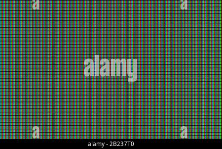 Detail des RGB-Rasters auf LCD-TV-Panel, Makro Stockfoto