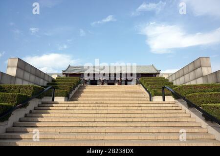 Die Huai'an Zhou Enlai Memorial Hall in Jiangsu, China, wurde im März 1986 erbaut und am 6.1992 eröffnet, mit einer Gesamtfläche von 400.000 Quadratmetern. Stockfoto