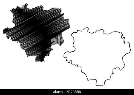 Dortmund-Stadt (Bundesrepublik Deutschland, Nordrhein-Westfalen) Karte Vektor-Illustration, Skizze Stadt Dortmund Karte Stock Vektor