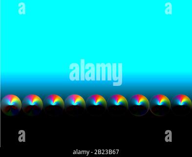 Abstrakte Werbung, rot, Gold, Cyan, Hintergrund, horizontaler Verlauf, modernes Muster Stockfoto