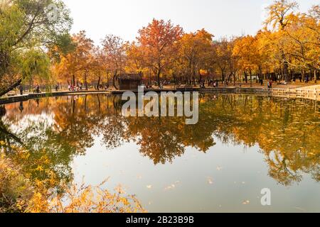 Tianping Shan (Berg Tianping) im Herbst/Herbst in Suzhou, Provinz Jiangsu, China. Stockfoto